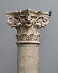 Colonna con delfini e rosette tra foglie d'acanto 2