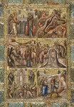 Dittico in micro mosaico con scene allusive alle festività dell'anno liturgico cristiano pannello sinistro