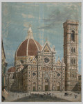  Duomo di Firenze scorcio lato  nord e facciata tricuspidale con campanile