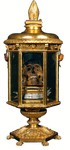 Reliquiario a pisside esagonale della testa di San Giovanni Crisostomo