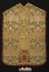 Pianeta giallo oro con vasi e garofani