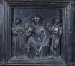 Formella della Porta della Sagrestia delle Messe San Gregorio Magno tra due angeli