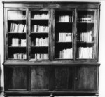 Libreria in legno di noce a doppio corpo