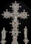 Croce d'argento con placchette smaltate recto