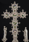Croce d'argento con placchette smaltate verso