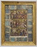 Cornice del mosaico del pannello sinistro con le dodici Festività cristiane